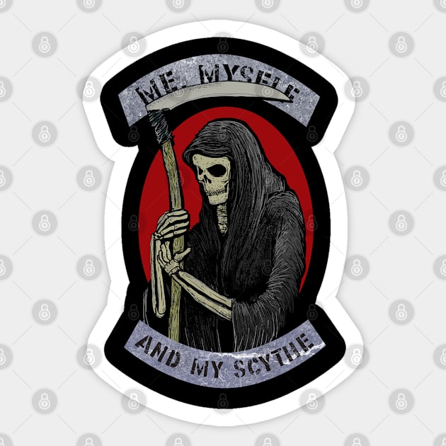 Me, Myself, and My Scythe Sticker by DeathAnarchy